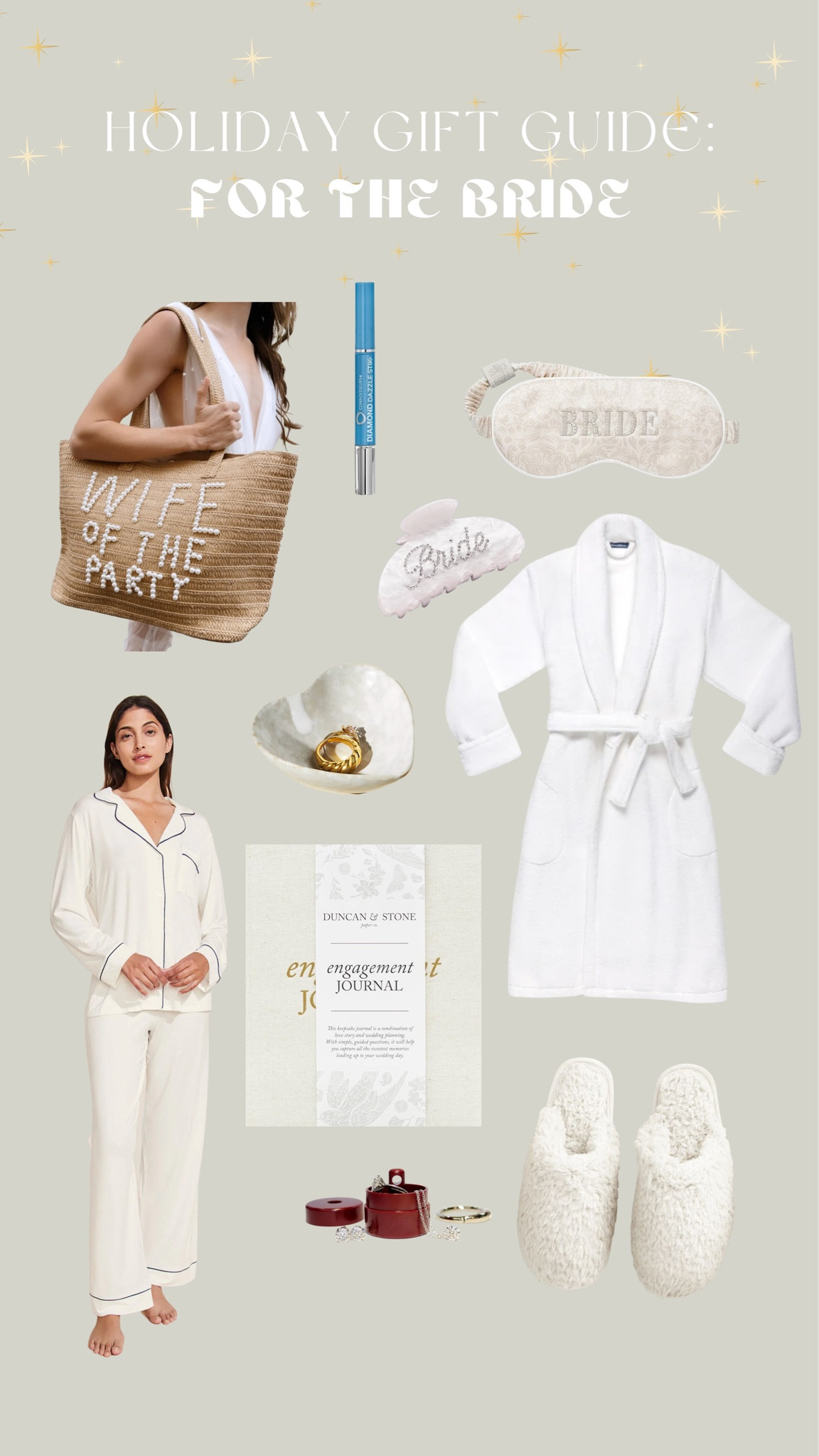 HOLIDAY GIFT GUIDE: THE BRIDE this is the ultimate bride gift guide. find little stocking stuffers to items they will continue to use for years. These are timeless fun pieces to make your bride feel special during this season 

#LTKGiftGuide #LTKwedding #LTKHoliday