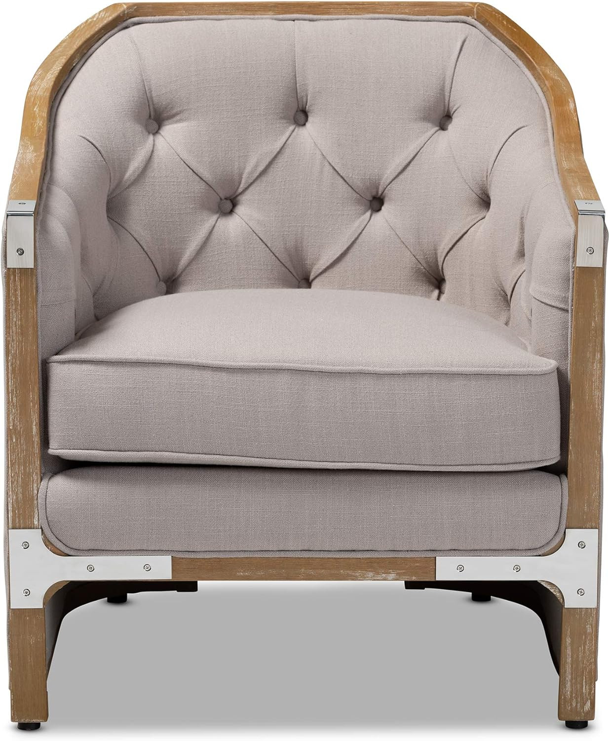 Baxton Studio Chairs, One Size, Beige/Oak | Amazon (US)