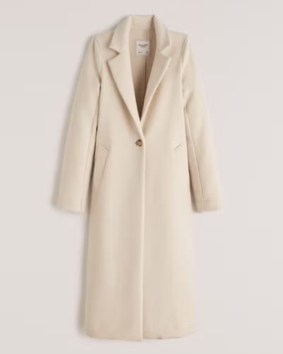 Calf-Length Wool-Blend Coat | Abercrombie & Fitch (US)