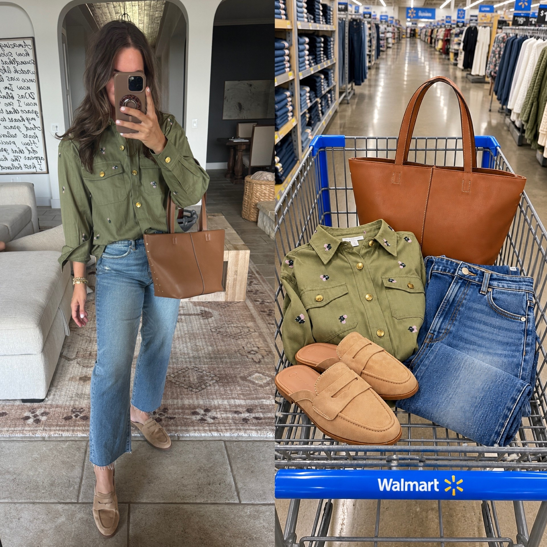 LIKE and comment “FALL OUTFIT” for 🔗 Walmart outfit ideas that look straight out of J.Crew meets Anthropologie! 🤎✨ I’m obsessed with this elevated fall outfit combo! The prettiest embroidered jacket, flattering straight-leg jeans, suede mule loafers, and a designer-looking tote! 
#WalmartFashion #FallOutfitIdeas #AffordableFashion #WalmartStyle