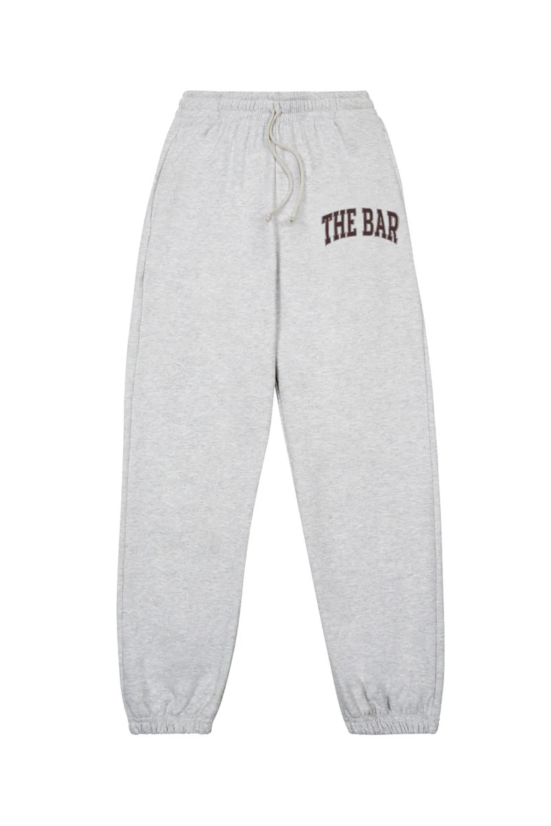 VARSITY SWEATPANTS LT HEATHER GREY/CHOCOLATE | The Bar