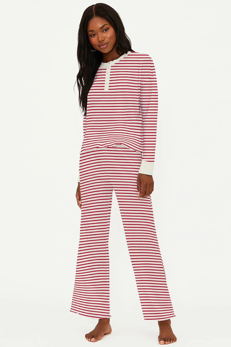 PEPPERMINT STRIPES WAFFLE SLEEP SET | Beach Riot