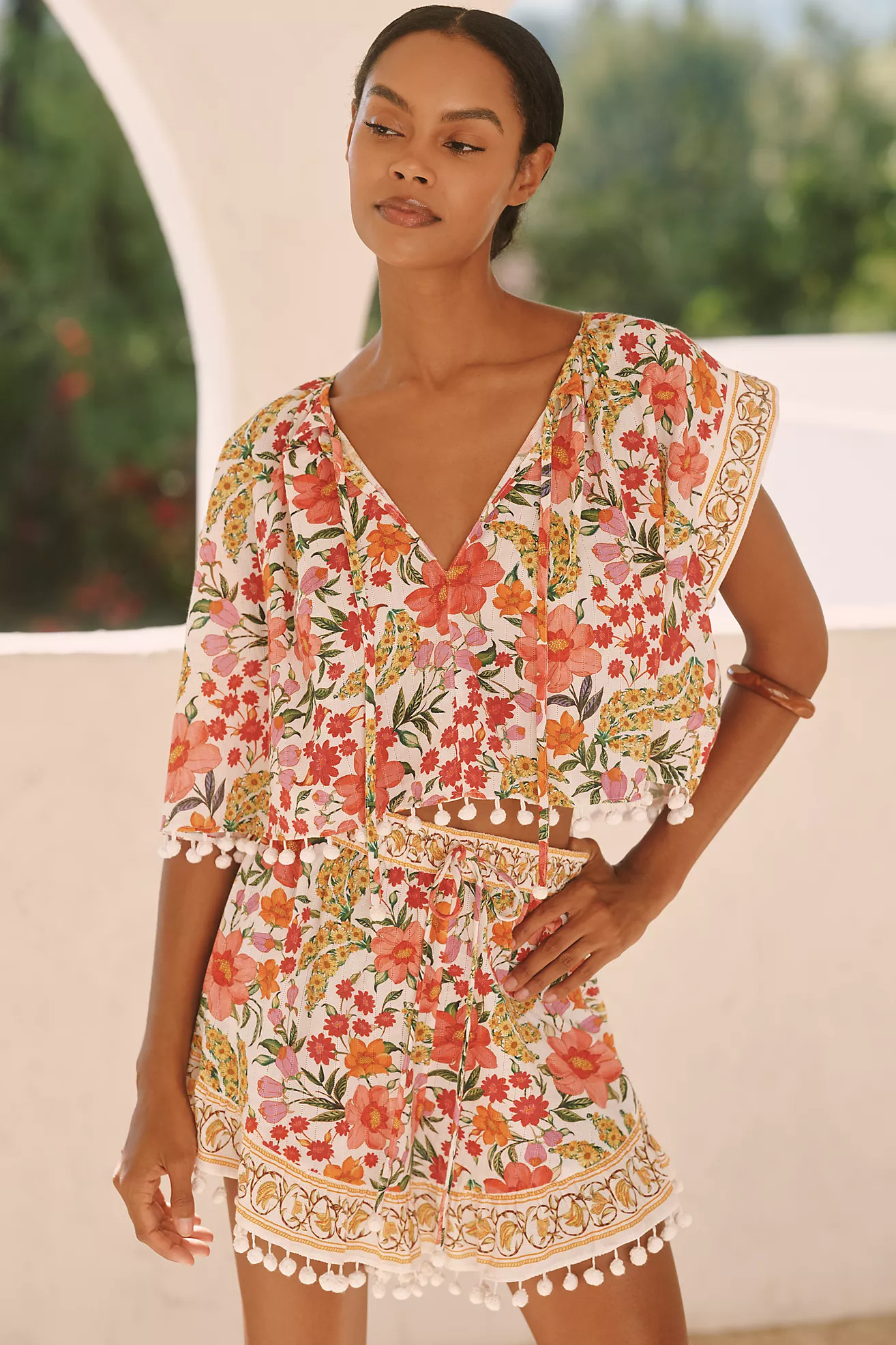 Farm Rio Banana Flowers Blouse | Anthropologie (US)