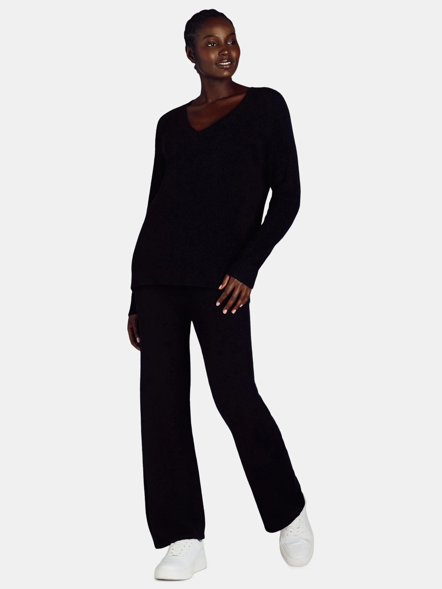 Time and Tru Woman's Long Sleeve Sweater and Pants Set, 2-Piece, Sizes XS-XXXL | Walmart (US)