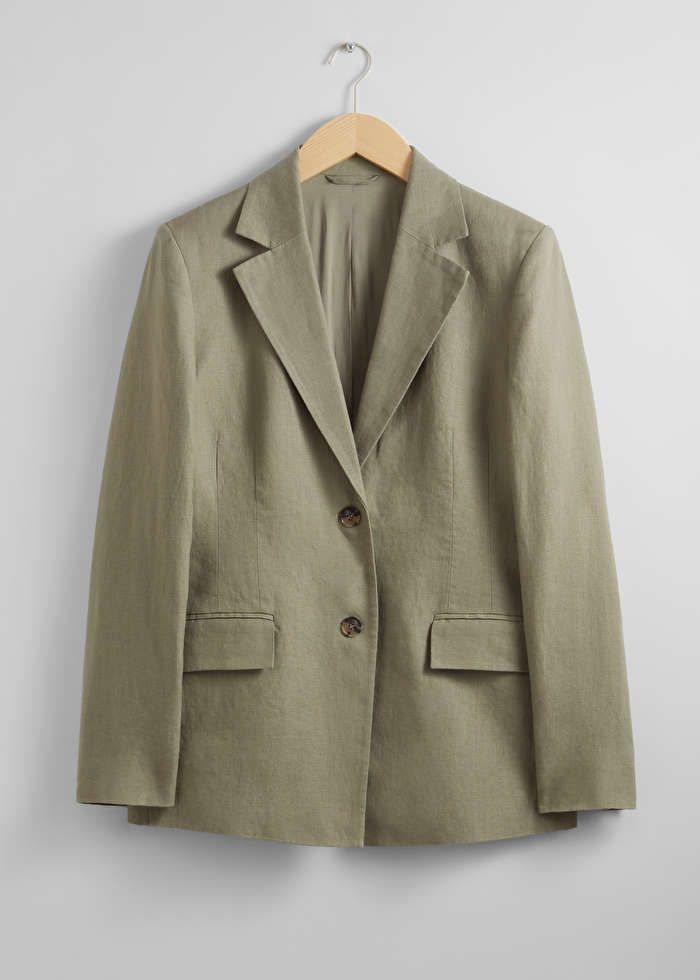 Fitted Linen Blazer - Khaki - & Other Stories GB | & Other Stories (EU + UK)