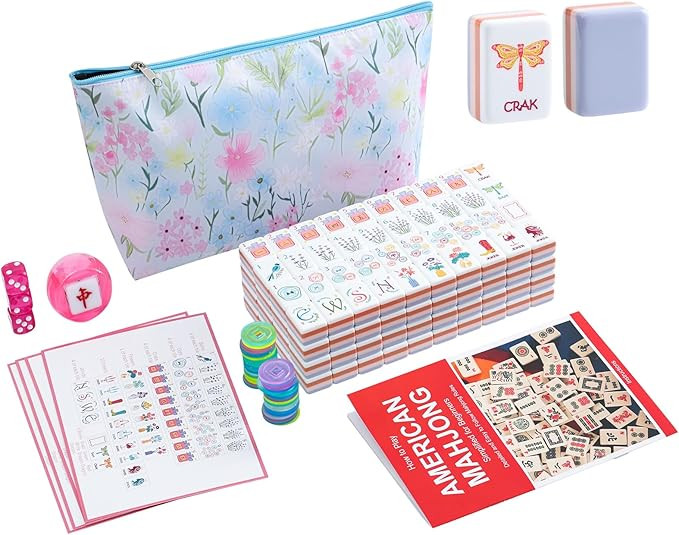 2026 American Mahjong Tile Set (4-Layer) 160 Light Purple Acrylic Engraved Mahjong Tiles, Mahjong... | Amazon (US)