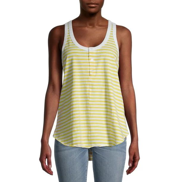 Time and Tru Women's Rib Henley Tank Top | Walmart (US)