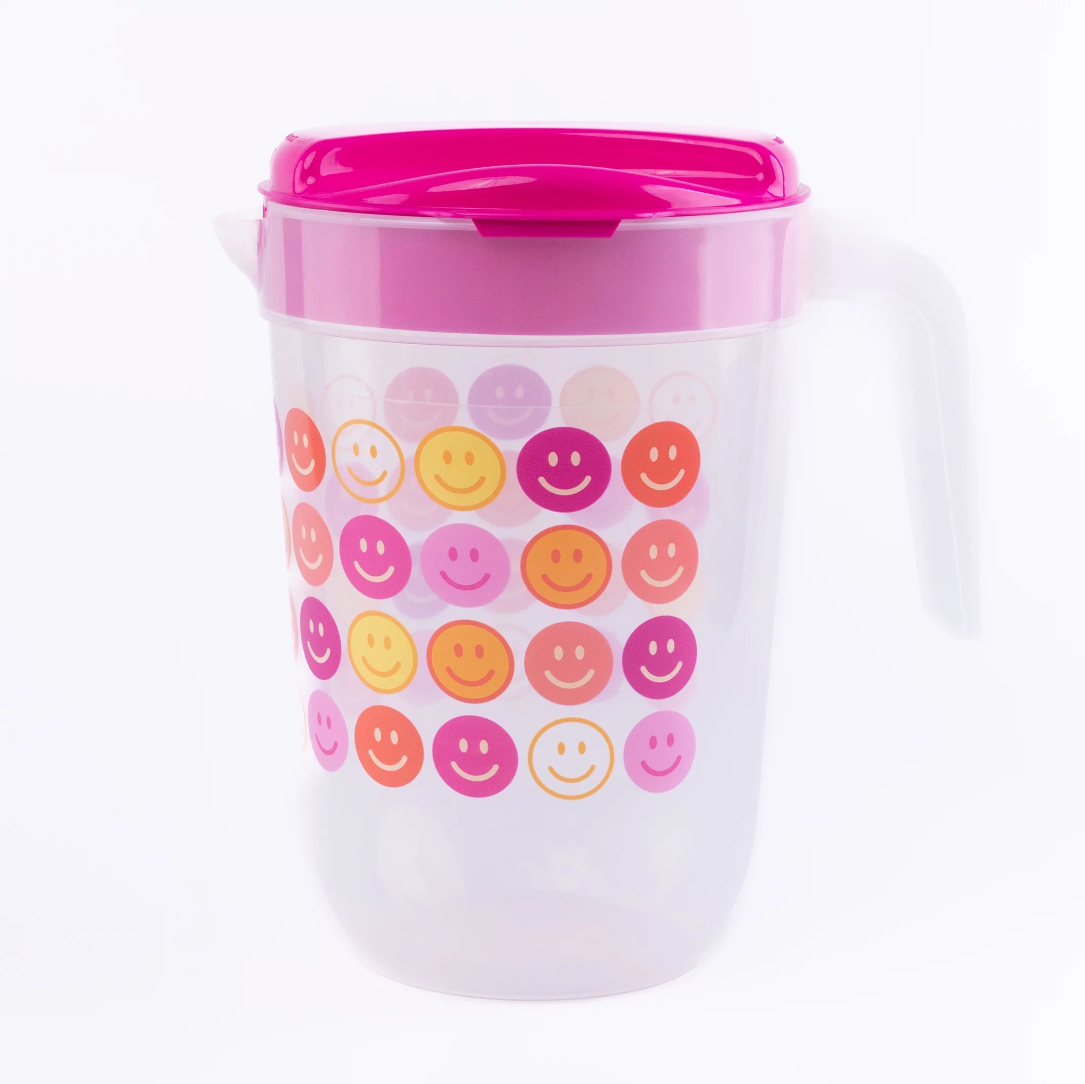 Mainstays Plastic 1 Gallon Pitcher with Pink Color Lid – Smiley | Walmart (US)