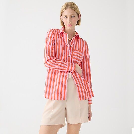 Classic-fit cotton poplin shirt in stripe | J.Crew US