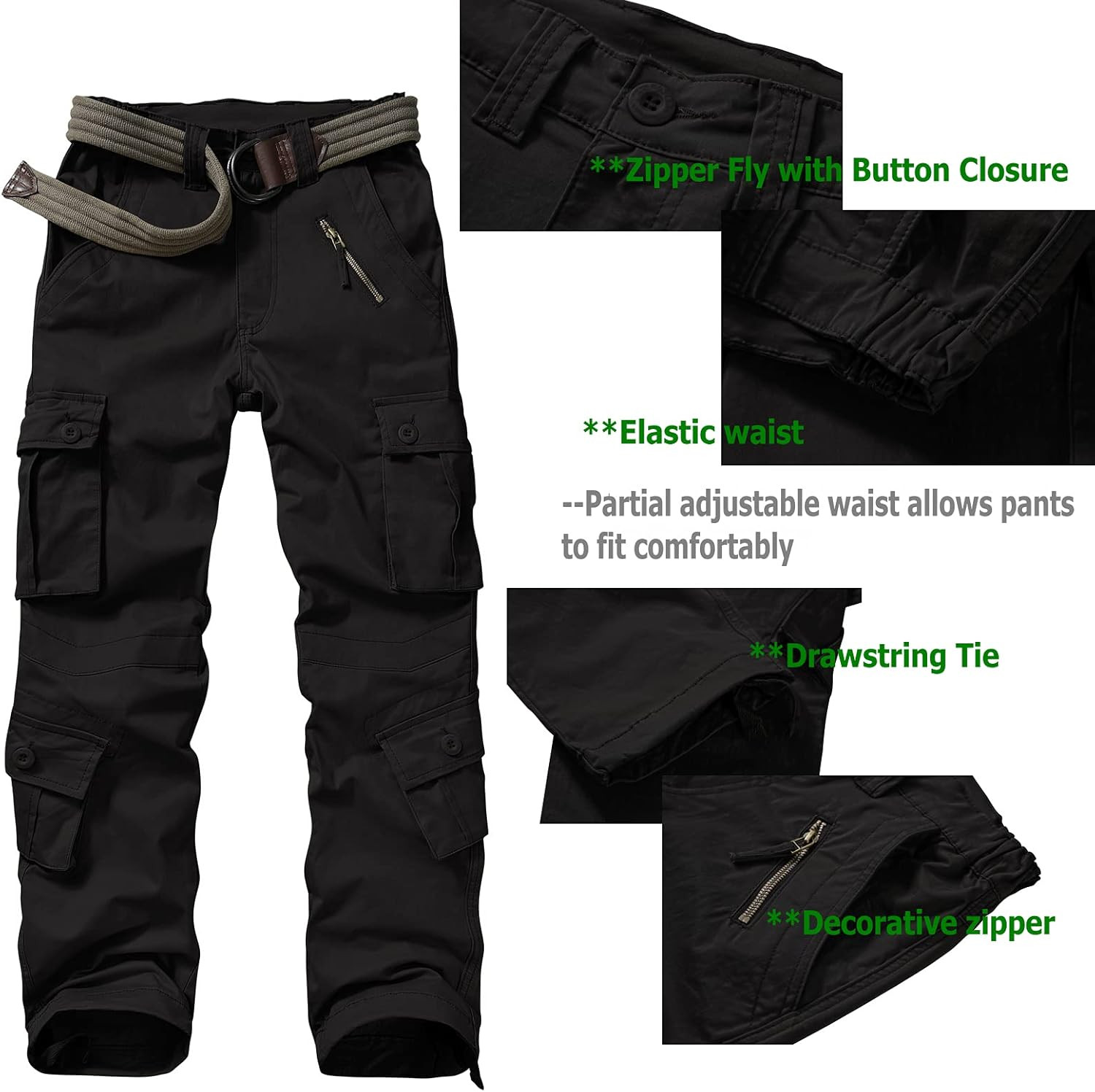 Women's Cotton Casual Military Army Cargo Combat Work Pants with 8 Pocket | Amazon (US)