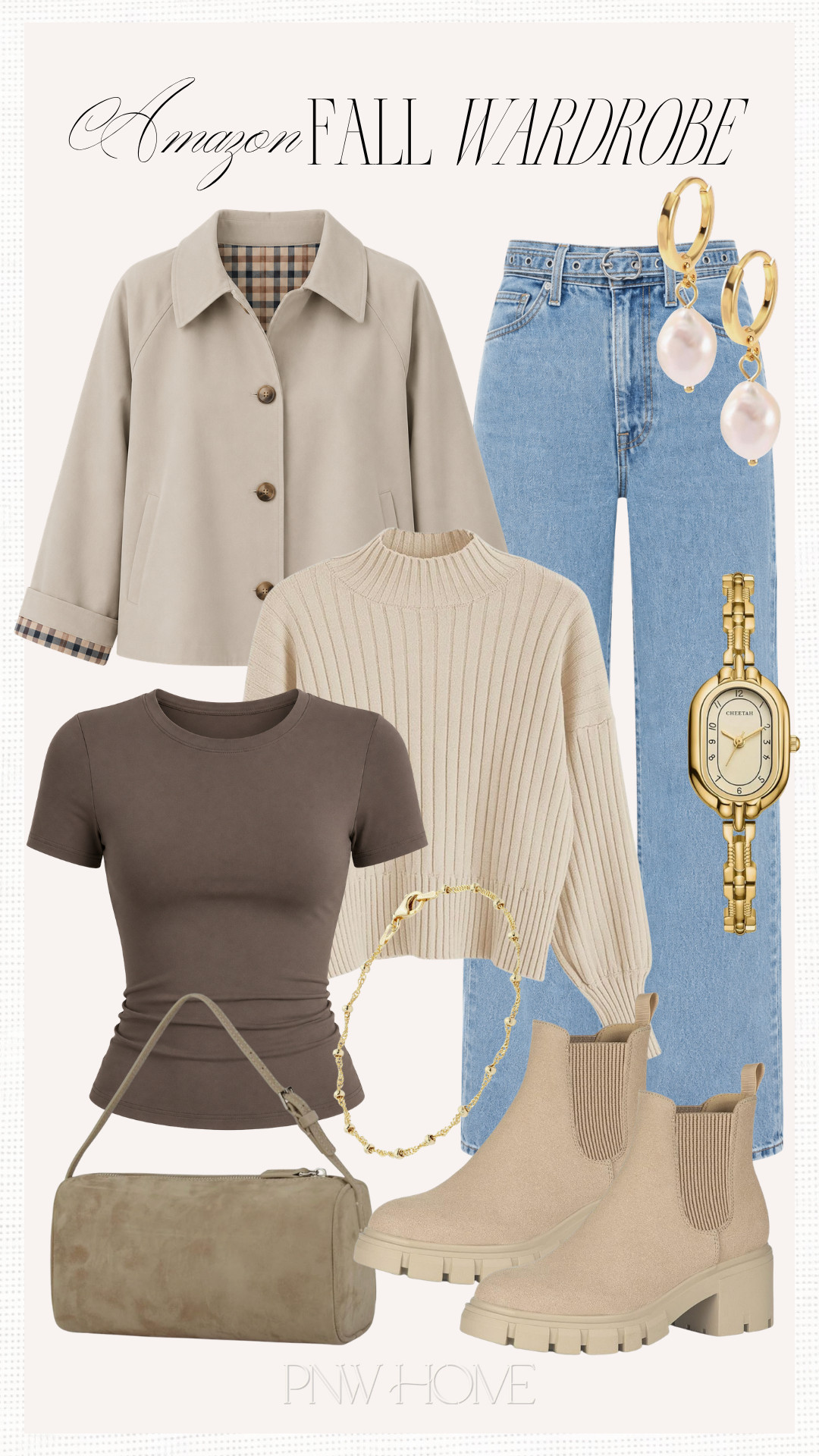 Amazon finds for the perfect fall capsule wardrobe!

wardrobe basics, fall fashion, fall looks, fall style, fall outfit, fall wardrobe, wide leg jeans, straight leg jeans, cropped trench coat, mock turtleneck sweater, cream sweater, off-white sweater, tan boots, Chelsea boots, lug sole boots, fall boots, fall footwear, fall shoes, brown shirt, classic tee, fitted tee, t-shirt, pearl earrings, gold watch, gold bracelet, suede handbag, fall accessories, fall purse, fall handbag, tan purse 

 #LTKgrwm #LTKootd #LTKSeasonal