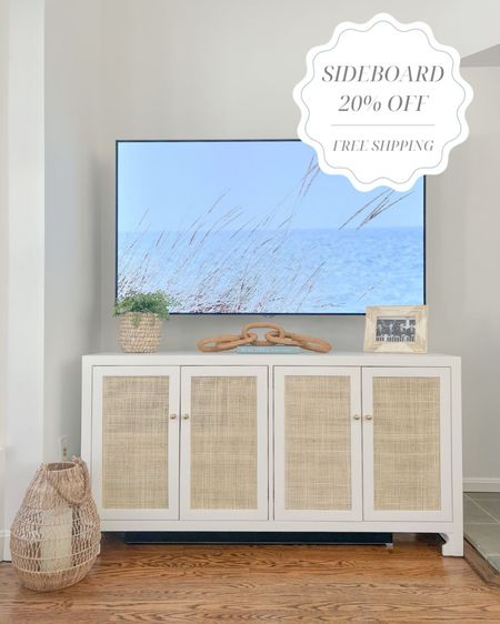 My sideboard, which we use as a TV console in our living room is 20% off with free shipping this holiday weekend!
- 
Living room decor, living room furniture, coastal living room, living room decor, coastal home decor, coastal style, white sideboard, white & woven sideboard, console table, tv stand, faux plant, river grass planter, neutral sideboard, console table, entryway furniture, coastal interiors, beach house style, beach home, beach house furniture, beach style, faux fern, hand woven bamboo lantern, rattan chain link, woven chain links, amazon coffee table books, coastal coffee table books, picture frames, photo frames, faux plants, planters, amazon decor, amazon home accessories, memorial day sales, home sales

#LTKHome #LTKSaleAlert #LTKFindsUnder50