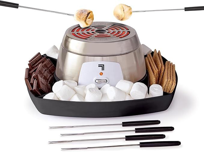 SHARPER IMAGE Electric Tabletop S'mores Maker Kit, 6 Skewers & Serving Tray, Easy Clean, Small Ki... | Amazon (US)