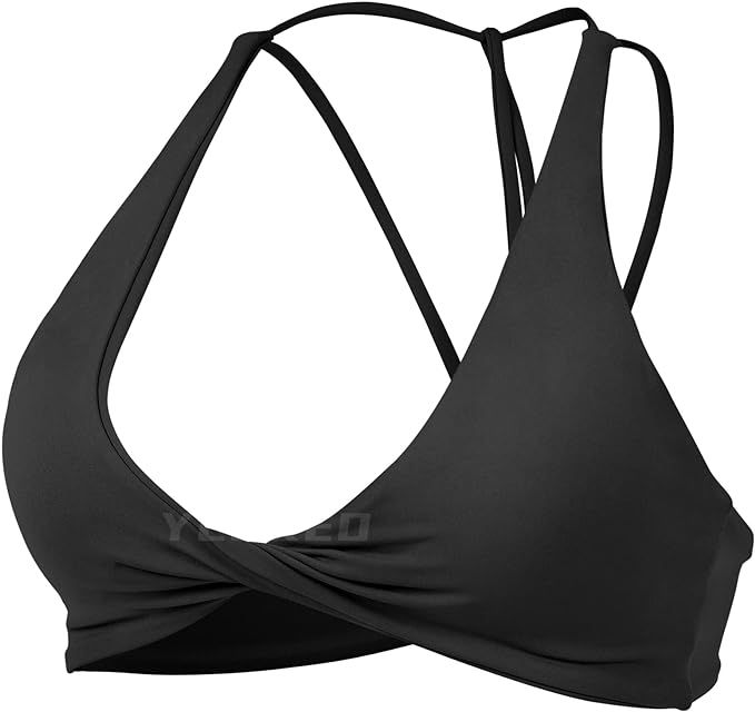 YEOREO Workout Sports Bras for Women Padded Strappy Open Back Gym Bra Lorelie Light Impact Criss ... | Amazon (US)