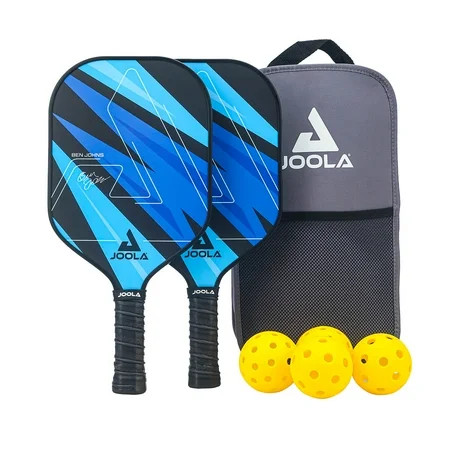JOOLA Ben Johns Blue Lightning Pickleball Set, 2 Fiberglass Paddles with Honeycomb Core, Paddle Bag, 4 Balls | Walmart (US)