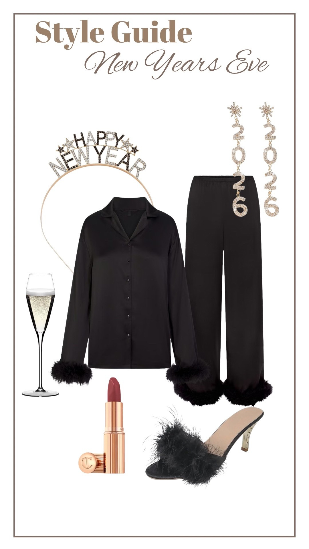 New Year’s style guide
Skims Black feather satin pajamas 
New Years tiara headband
New years earrings
2026 new yesrs earrings
Amaxon finds
Feather heels
Feather pajamas
Feather party pajamas 
Feather women pajamas new year
Champaigne glasses 
Amaxon new year glasses
Charlotte tilbury lipstickk