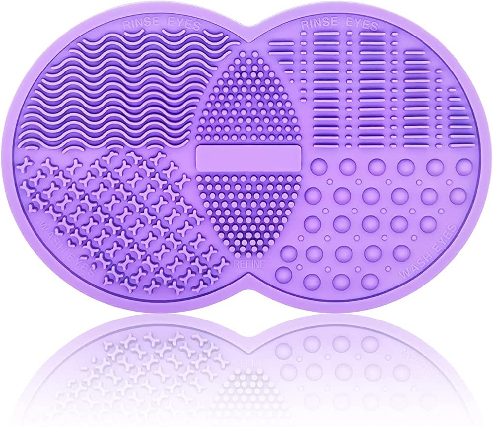 Makeup Brush Cleaning Mat, Silicone Makeup Brush Scrubber, Makeup Brush Cleaner Pad, Cosmetic Bru... | Amazon (US)