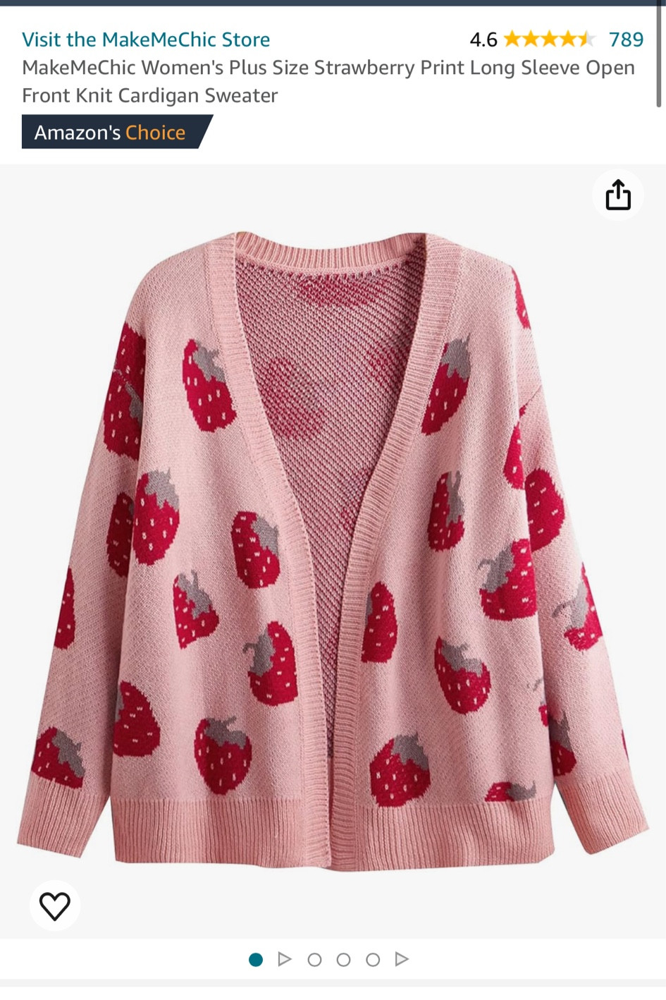 My strawberry cardigan is only $38! 