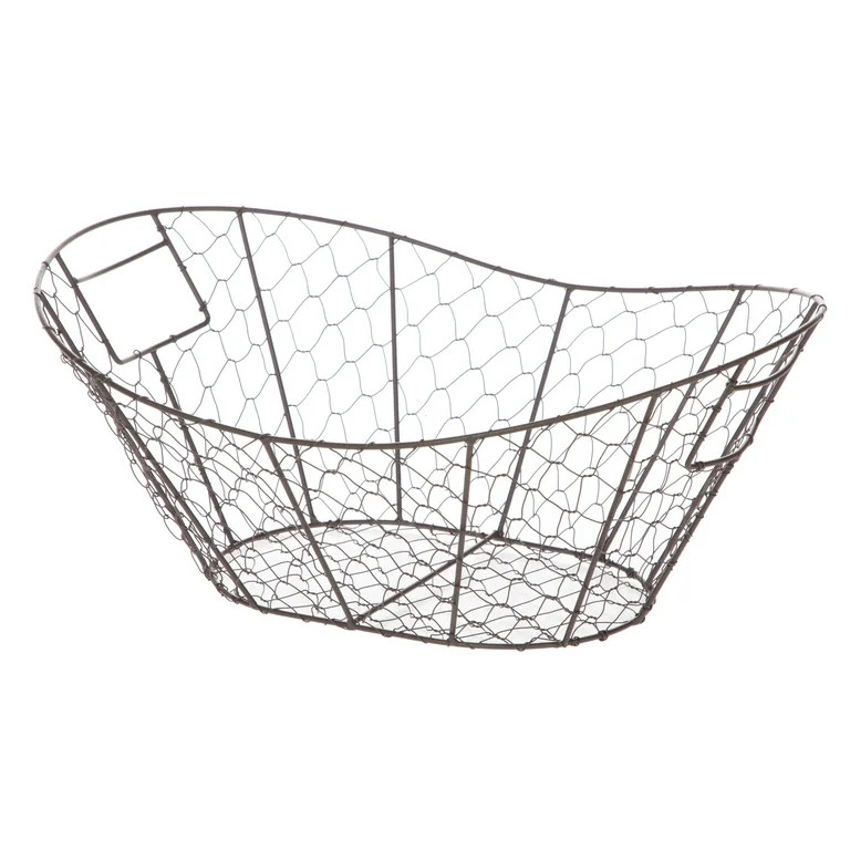 Mainstays Chicken Wire Decorative Storage Basket with Handles | Walmart (US)