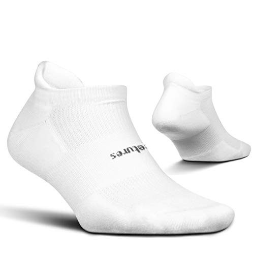 Feetures High Performance Max Cushion Ankle Sock - Tab Socks for Women & Men with Heel Tab - White, M (1 Pair) | Amazon (US)