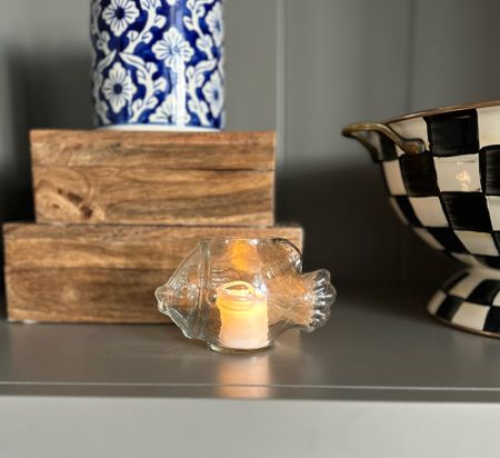 Little coastal touches are my favorite! How cute is this glass fish votive?! 😍 Shop it at 
@texxturehome




#LTKSeasonal #LTKHome
