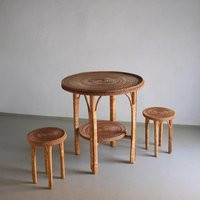 Vintage Woven Wicker Table Set | Patio Garden 1980S | Etsy (US)