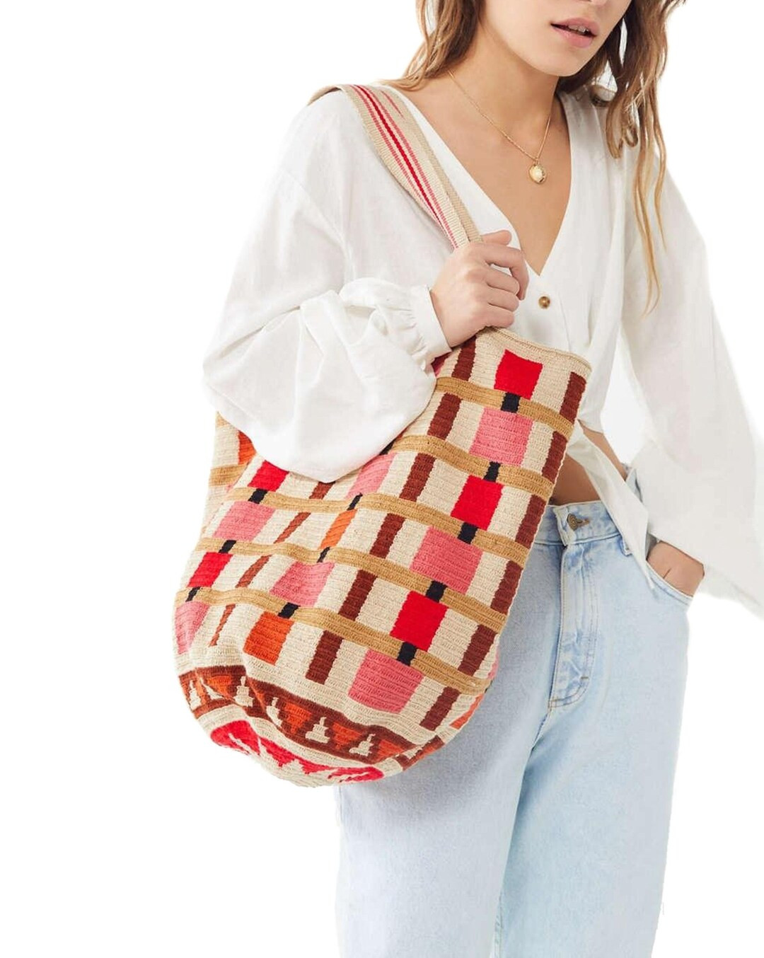 WAYUU tote Strandtasche mochilabehalter original aus Kolumbien handgehäkelte fairtrade Tasche mo... | Etsy (DACH)