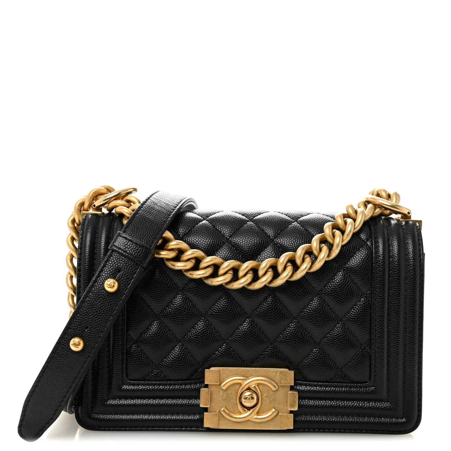 Caviar Quilted Small Boy Flap Black | FASHIONPHILE (US)