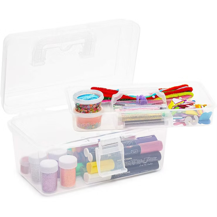 Bright Creations Plastic Craft Storage Box with Lid and Removable Tray, for Arts and Crafts (10 x... | Target