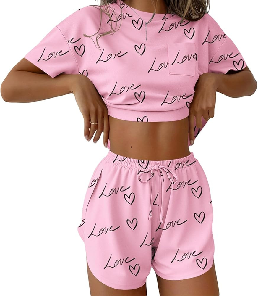 Ekouaer Womens Pajama Sets Sexy Lounge Sets Side Split Short Pj Sets Cute Pjs 2 Piece Comfy Sleep... | Amazon (US)