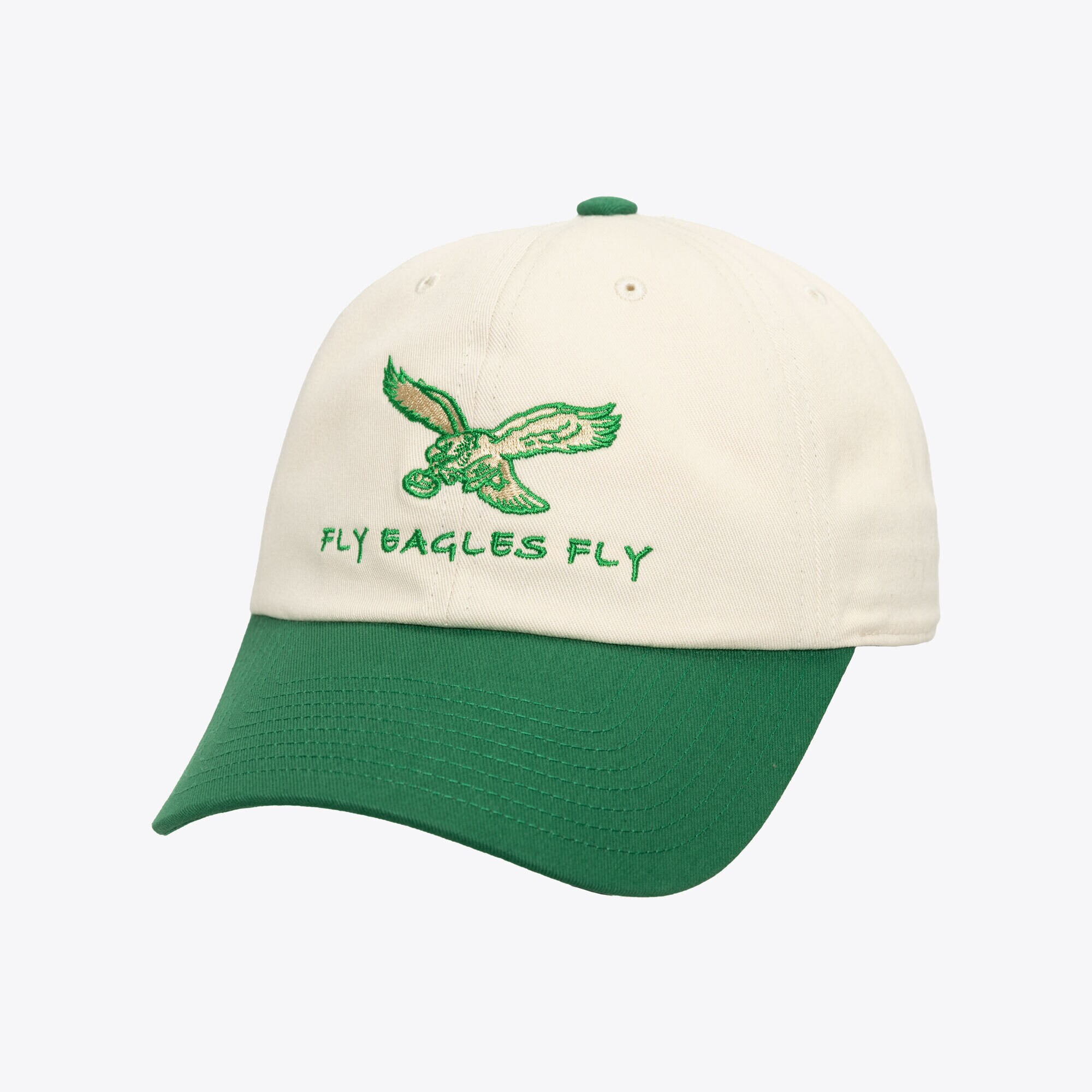 Men's  Cream Philadelphia Eagles Fly Adjustable Hat | Mitchell & Ness
