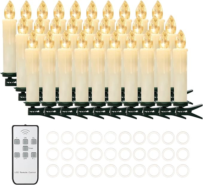 Amazon.com: 30 PCS Flameless LED Taper Candles Battery Operated Christmas Tree Candle Lights Elec... | Amazon (US)