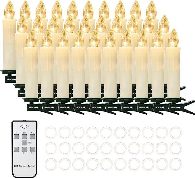 Amazon.com: 30 PCS Flameless LED Taper Candles Battery Operated Christmas Tree Candle Lights Elec... | Amazon (US)