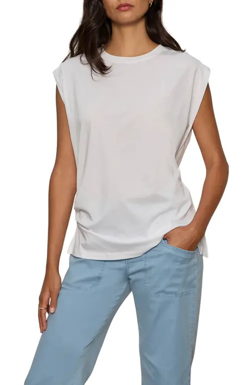 Sanctuary Pleated Muscle T-Shirt in White at Nordstrom, Size Small | Nordstrom