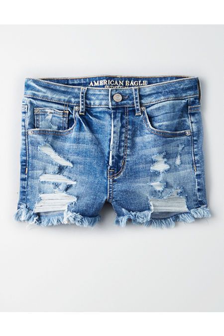 AE Denim X Super High-Waisted Short Short | American Eagle Outfitters (US & CA)