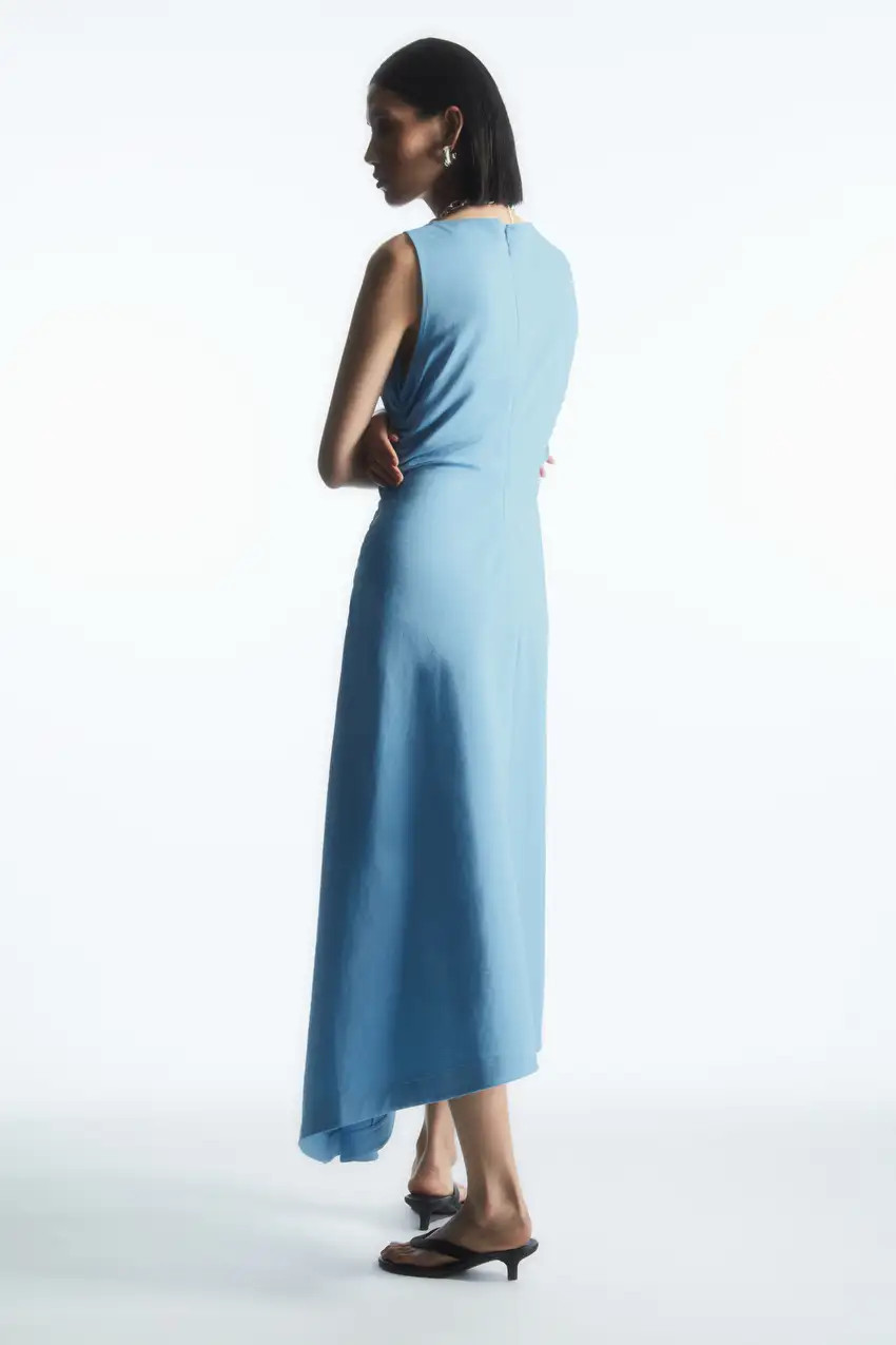 ASYMMETRIC GATHERED MIDI DRESS | COS UK