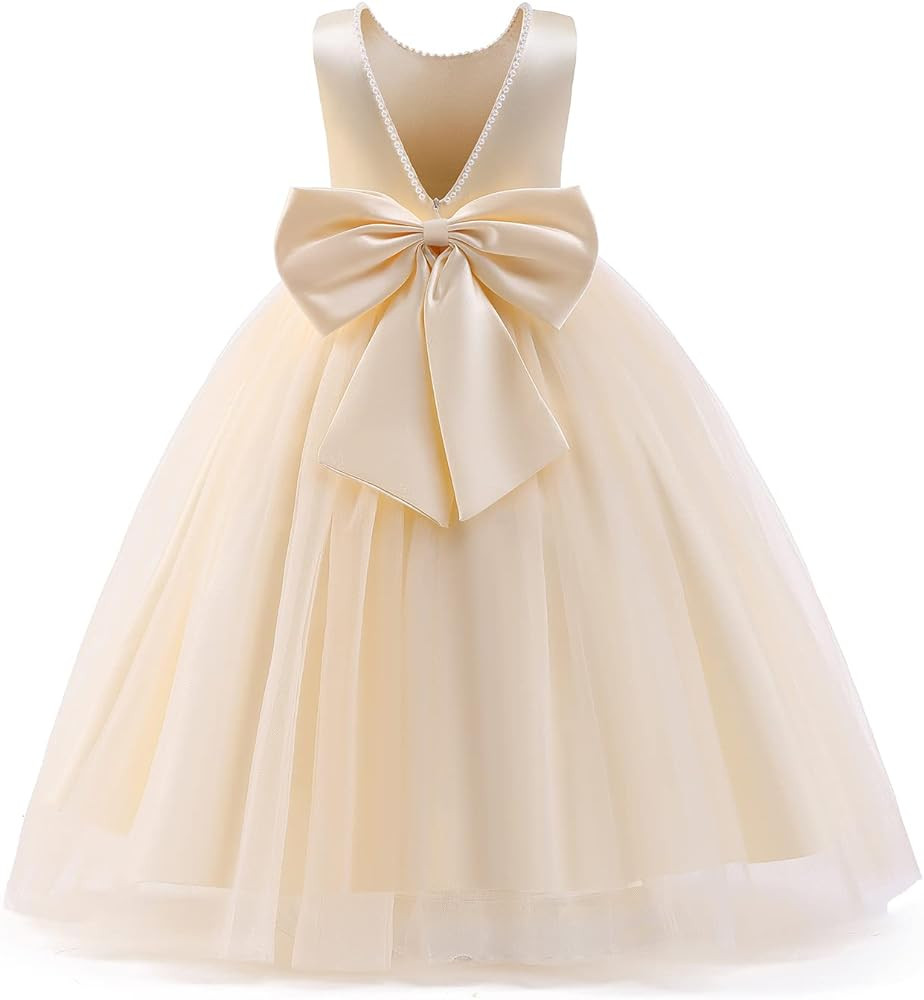 NNJXD Girl Sleeveless Embroidery Princess Pageant Dresses Kids Prom Ball Gown | Amazon (US)
