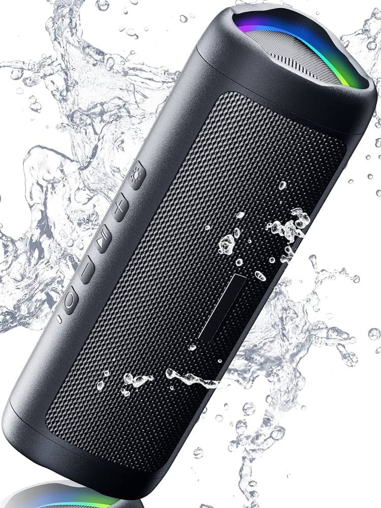 Bluetooth Speaker with HD Sound, Portable Wireless, IPX5 Waterproof, Up to 24H Playtime, TWS Pairing, BT5.3, for Home/Party/Outdoor/Beach, Electronic Gadgets, Birthday Gift (Black) | Amazon (US)