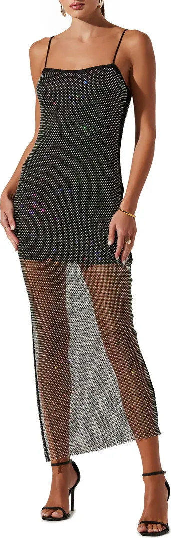 Embellished Sheer Mesh Maxi Slipdress | Nordstrom