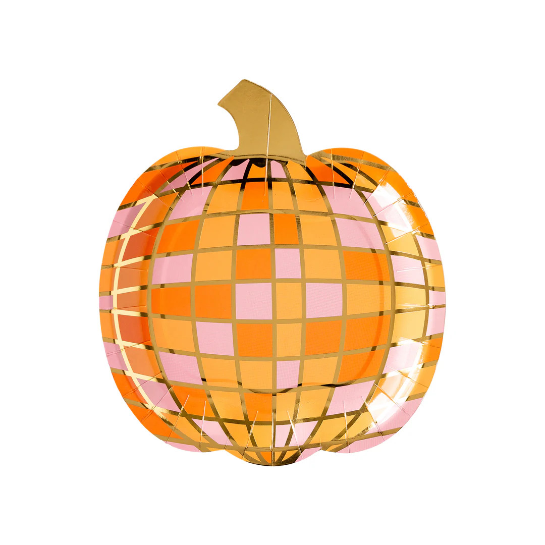 Disco Pumpkin Shaped Paper Plate | My Mind's Eye