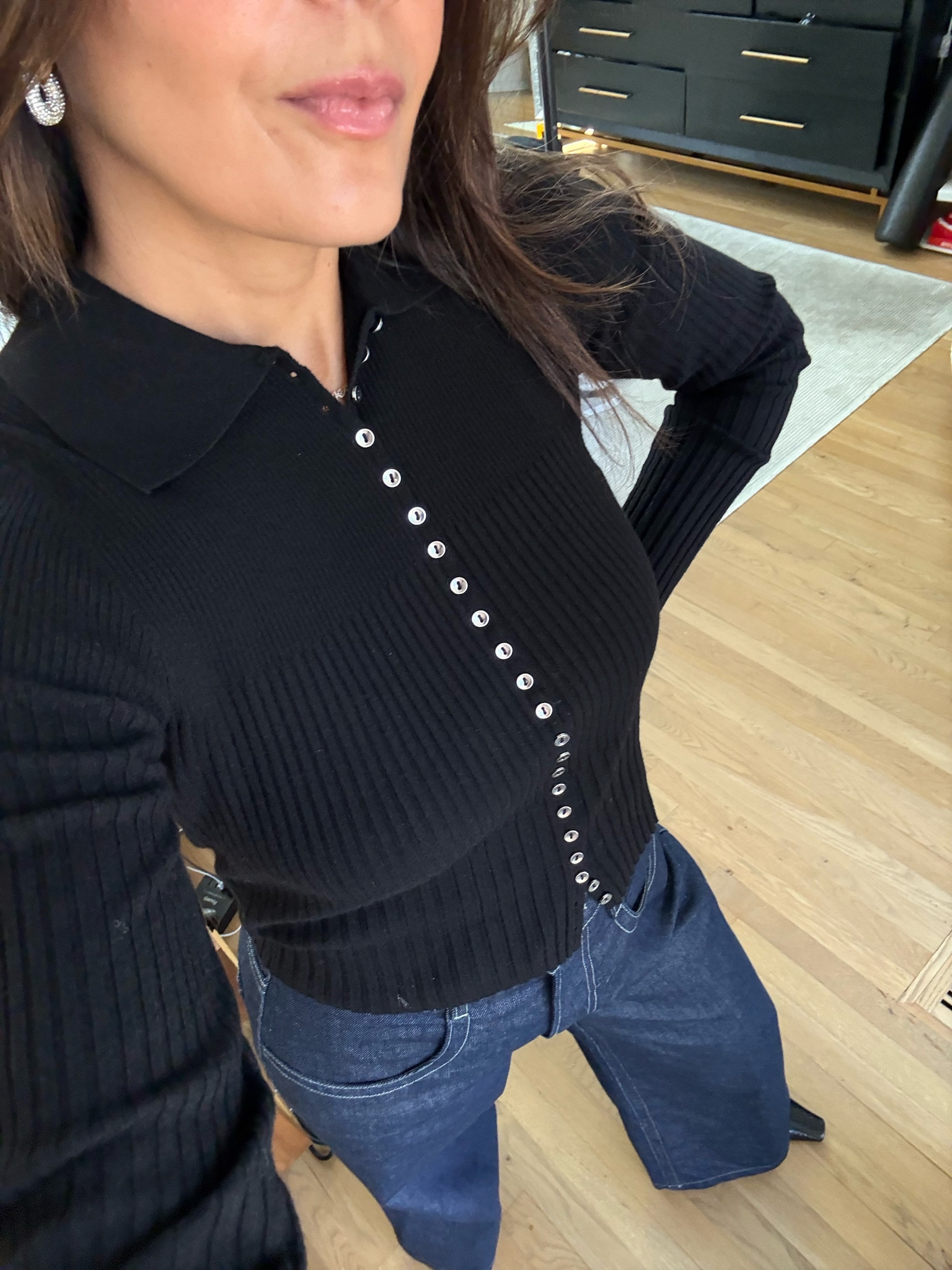 Black cardigan w button detail 

#LTKSaleAlert #LTKFindsUnder100