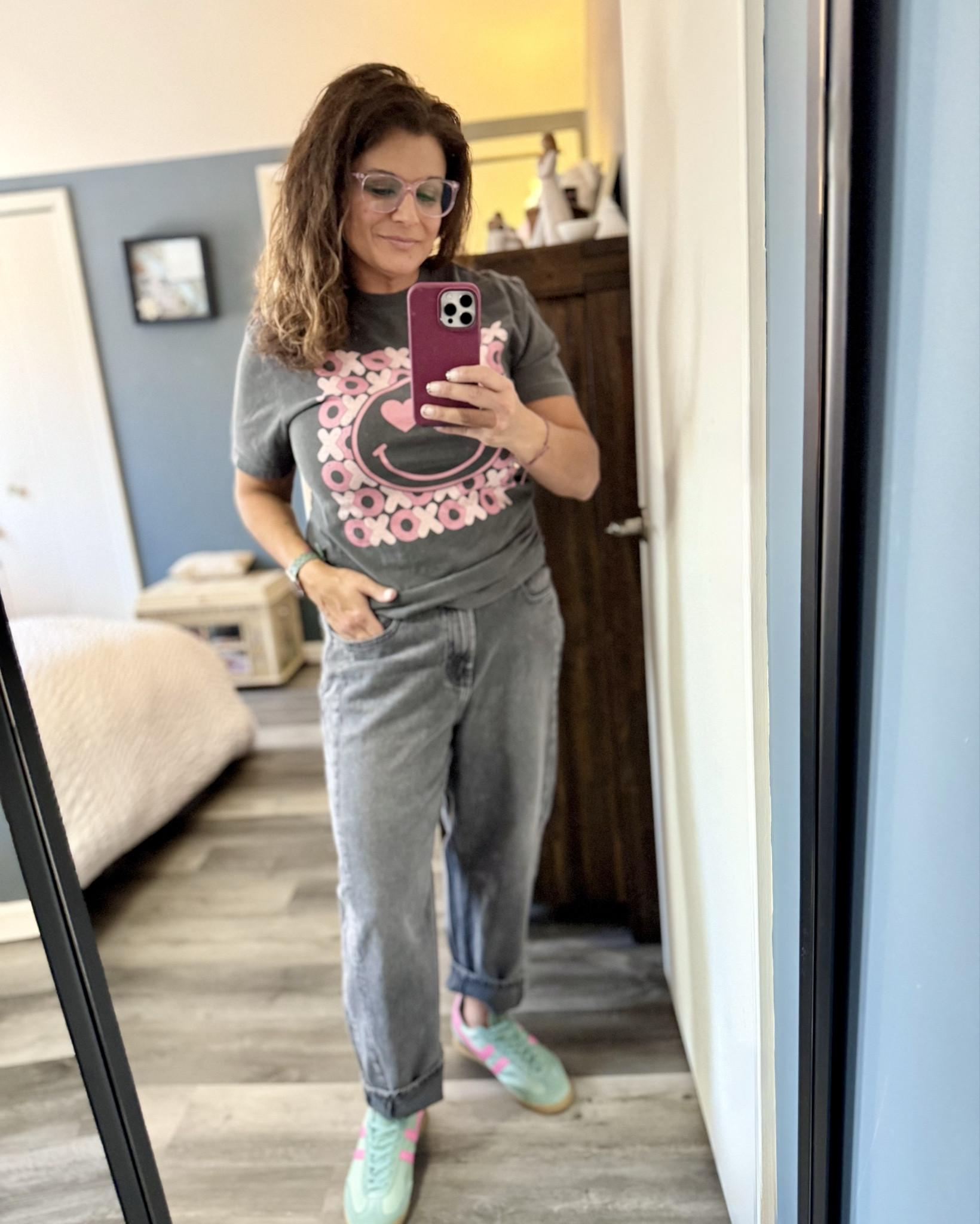   

These Old Navy barrel jeans are a win—comfy, cool, and go with literally everything. And my new Zenni glasses from their Valentine’s collection? So fun.  

But I need your opinion… which look do we like better—the tee or the sweater? The sweater has a coupon right now, and I have to say, the quality is *so* good. It’s thick but not too heavy, and not scratchy at all.  

Also, these sneakers? Incredible. That’s it. That’s the post.  

Tell me—are you team tee or team sweater? ⬇️

#LTKShoeCrush #LTKStyleTip #LTKSaleAlert