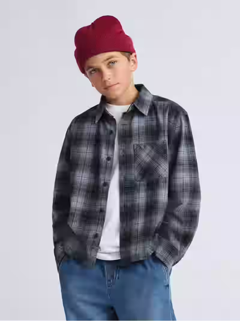 Weekend Academy Boys Washed Cotton Flannel Top, Sizes 4-18 | Walmart (US)
