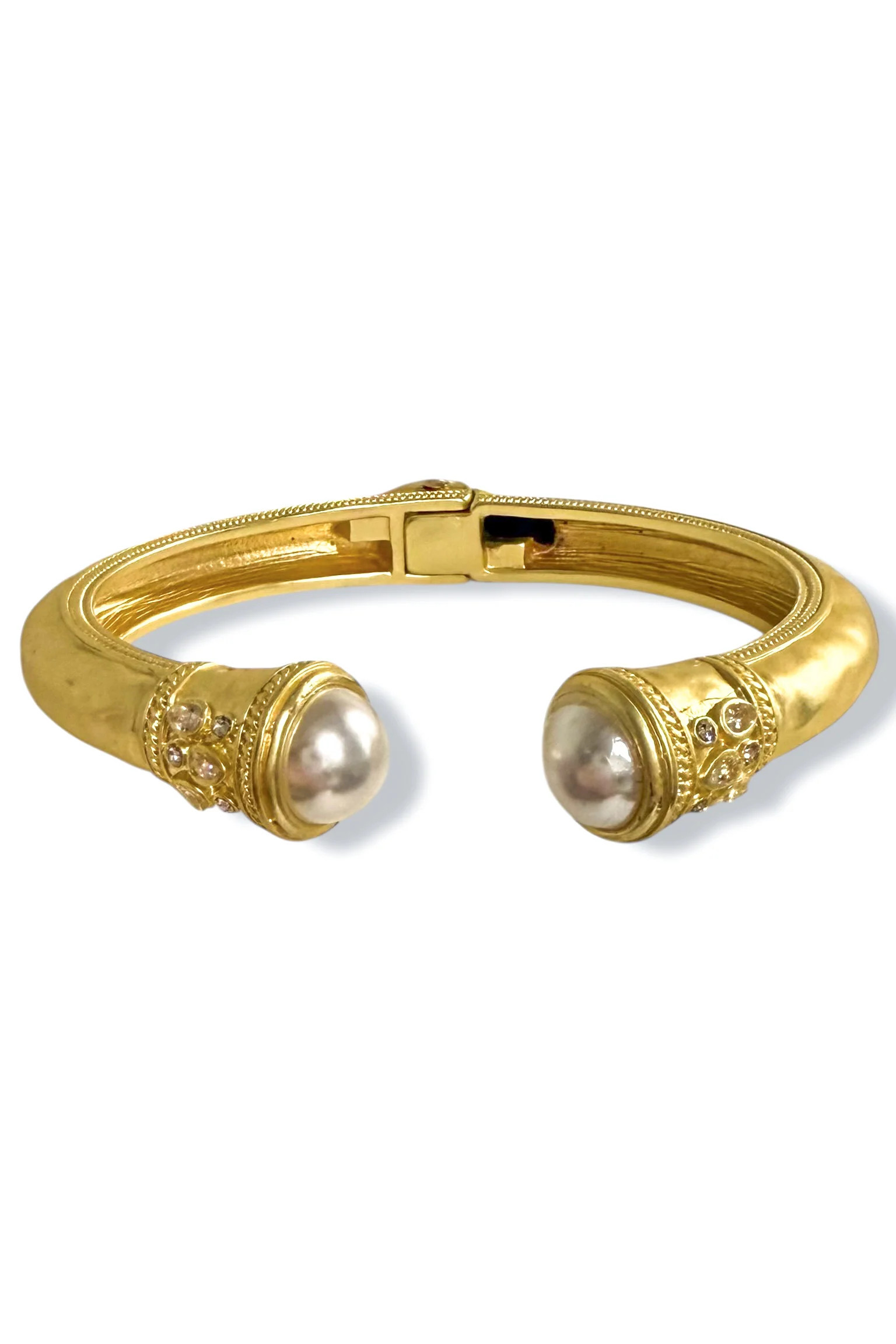 Gigi Cream Crystal & Glass Accent Cuff Bracelet | The Willow Tree