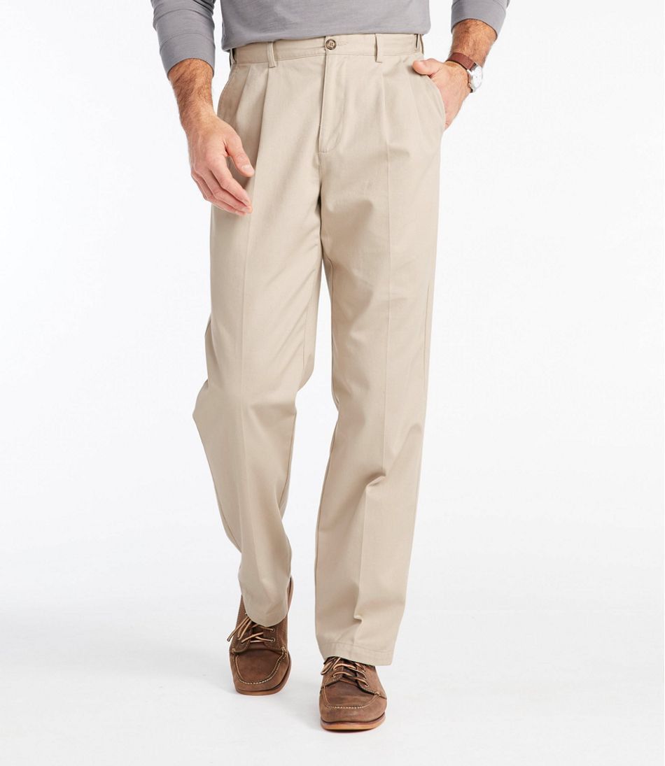 Men's Wrinkle-Free Double L® Chinos, Natural Fit, Hidden Comfort, Pleated | L.L. Bean