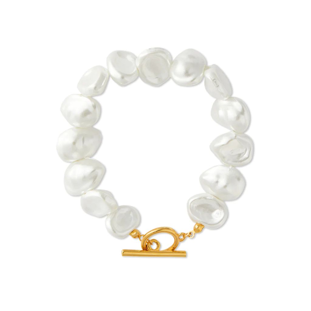 Statement Organic Pearl T-Bar Bracelet | Orelia