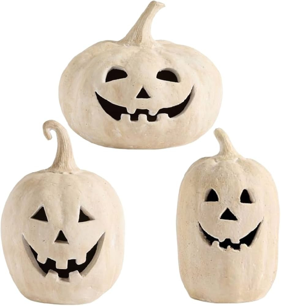 Uniquely Designed Resin Pumpkin Lantern, Terracotta Textured Jack O' Lantern Decorative Sculpture... | Amazon (US)