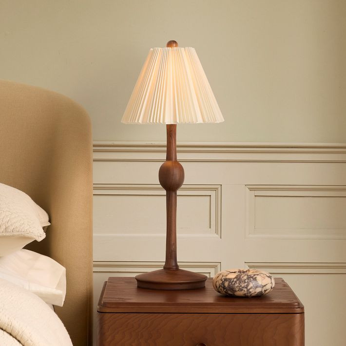 Pierce & Ward Ribbed Wood Table Lamp (20") | West Elm (US)