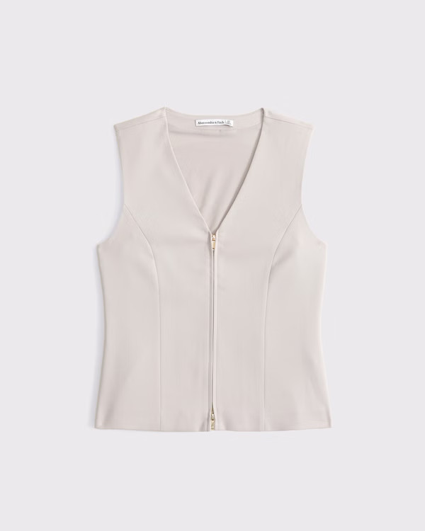 Women's Tailored Zip Vest | Women's Up To 30% Off Select Styles | Abercrombie.com | Abercrombie & Fitch (US)