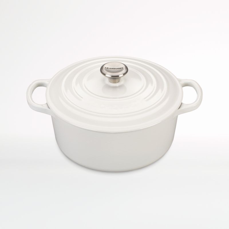 Le Creuset Signature Round 3.5-Qt. White Enameled Cast Iron Dutch Oven with Lid + Reviews | Crate... | Crate & Barrel
